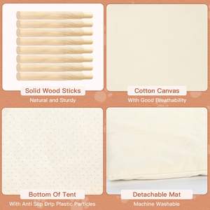 Tentes personnalisées <span class=keywords><strong>pour</strong></span> animaux de compagnie, tipi pliable d'intérieur avec boule en tissu - Product Image 6