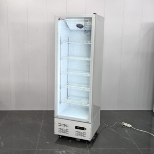 Congelador vertical de exhibición con puerta de vidrio de 400L para bebidas, enfriador de cerveza, nevera de exhibición para hoteles, hogares y tiendas - Product Image 3