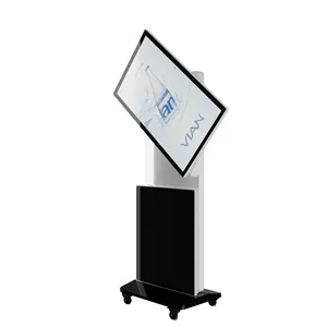 Jogador de anúncio de 55 polegadas, suporte de chão rotativo com monitor digital de totem, display de kiosk e assinatura
