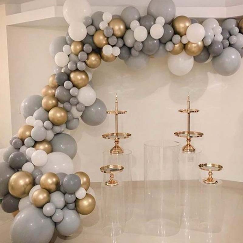 Gray Gold Latex Balloon Sets Garland Birthday Wedding Party Decoration Arch