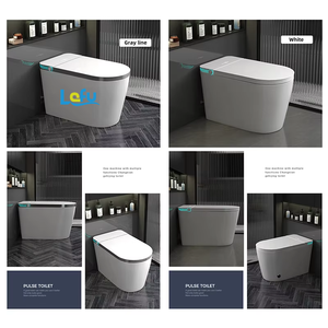Venta superior Asiento grande en forma de U Montado en el suelo Artículos sanitarios inteligentes Barato Automtiac Cerámica WC Baño Inodoro inteligente Inodoro - Product Image 2