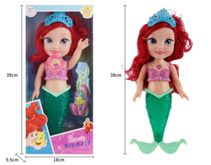 Mainan boneka 14 inci gaya baru boneka putri duyung modis <span class=keywords><strong>Ariel</strong></span> dengan lampu dan musik hadiah mainan Model boneka untuk anak-anak bongkar pasang Juguete