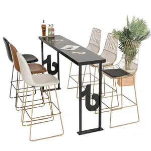 Table de bar en fer forgé, chaise nordique pour salon de thé, table haute et chaise, combinaison créative pratique pour la maison,