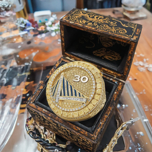 Guerrieri classico campionato di basket anello di alta qualità placcato oro lega intarsio matrimonio fidanzamento anniversario regalo per festa - Product Image 5