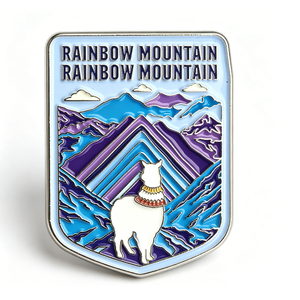 Rainbow Mountain Metal Pin Hard Enamel Zinc Alloy Rectangle Souvenir Animal Theme Travel Gift - Product Image 5