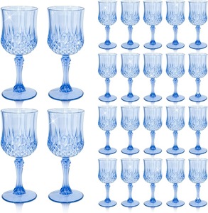 7oz élégant cristal coupe en plastique gobelets à vin fantaisie verres à pied Vintage en plastique verres à vin - Product Image 1
