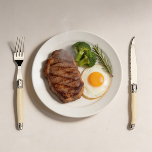 Collection <span class=keywords><strong>de</strong></span> luxe <span class=keywords><strong>Laguiole</strong></span>, couteau à steak écologique pour le camping, cuillère et fourchette en acier inoxydable <span class=keywords><strong>de</strong></span> qualité alimentaire, 4 pièces, manche en ABS, <span class=keywords><strong>couverts</strong></span> - Product Image 4