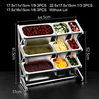 Support pour plat GN en acier inoxydable, réchaud à nourriture avec rangement pour condiments, chauffe-plats pour équipement de cuisine d'hôtel