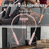 Écouteurs sans fil mignons pour casque, réduction de bruit, affichage numérique, batterie, écouteurs tour de cou pour jeux vidéo, pour Samsung Smart TV