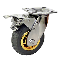 4 POUCES 5 POUCES 6 POUCES Roulette en acier inoxydable pour chariot industriel à faible bruit Roue en caoutchouc à haute élasticité