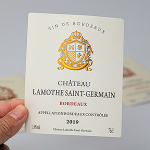 Tùy chỉnh sang trọng kết cấu giấy dập nổi lá vàng wishky rượu sâm banh Nhãn dán nhãn cho chai - Product Image 3