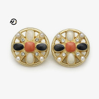 Boutons métalliques colorés à pois d'huile, décoratifs pour costumes, à coudre autour des vêtements, boutons métalliques
