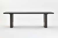 Mobilier de salle à manger moderne Table de salle à manger en bois de chêne récupéré et béton noir Table à manger minimaliste pour 8 sièges