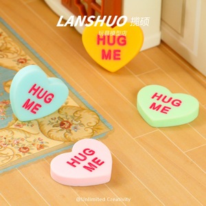 <b>Rainbow</b> <b>Candy</b> DIY Creative Studio Resin Heart Hug Me Keychain Valentine's Day Decor Artistic Craft Accessory - Product Image 1
