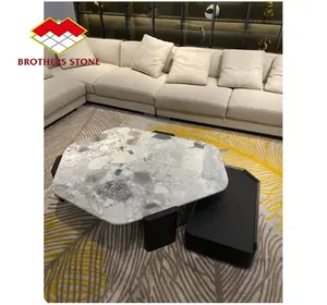 Ensemble de table basse de luxe avec plateau en marbre Table basse en marbre