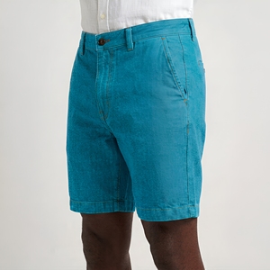 Shorts en jean personnalisés pour hommes, vente en gros, denim délavé foncé, coupe ample, streetwear de luxe, USA - Product Image 1