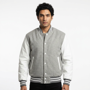 Chaqueta Universitaria de Béisbol Personalizada de la Mejor Calidad para Adultos y Jóvenes, Material de Lana de Color Personalizado con Mangas de Cuero - Product Image 1