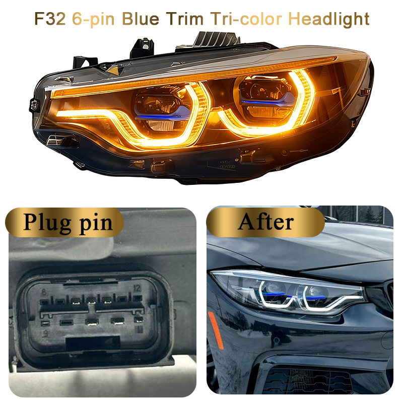 headlight plug is 6-pin (tri-color)