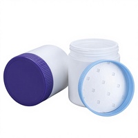 Pots en plastique PE blancs ronds de 350 ml avec couvercle à vis pour crème visage, masque facial, crème contour des yeux, bonbons, médicaments, thé