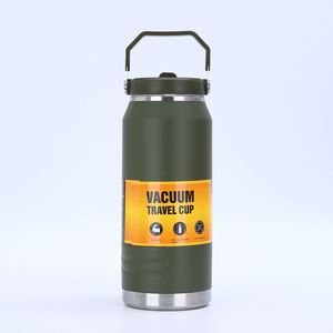 Custom 1.6L 1600Ml Large Capacity 304 Stainless Steel Vacuum Insulated Outdoor Water <b>Bottle</b> Ice Bucket Tumbler With Straw Handle - Product Image 4