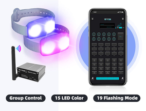 Tổ chức sự kiện nguồn cung cấp bên không dây điều khiển từ xa DMX chiếu sáng Vòng đeo tay RGB có thể điều chỉnh dây đeo cổ tay âm thanh ramadan tốt nghiệp - Product Image 2