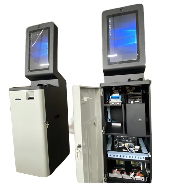 OEM Self-Service Kiosk Capacitive Touchscreen Lottery Vending Machine With Metal Keyboard QR Passport Scanner Ticket Printing