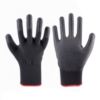 Gants de travail de sécurité en caoutchouc PU noir certifiés CE EN388, qualité stable, sur mesure, flexibles, enduits de PU pour mécaniciens