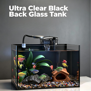 USMILEPET Eco Landscape Aquarium en verre et terrarium pour tortues, petit aquarium de bureau avec filtration à circulation pour créatures aquatiques - Product Image 2