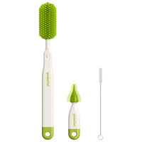 OEM ODM Brosse à biberon multifonctionnelle portable en silicone et acier inoxydable avec poignée pour le nettoyage des tétines et des biberons