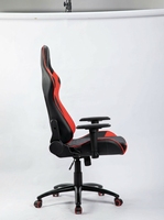 Chaise de bureau ergonomique en similicuir PU, style racing, avec fonction massage, hauteur réglable, repose-pieds, pivotante et moderne pour la maison