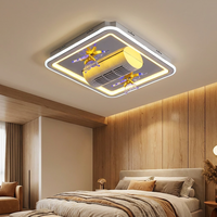 Ventilateur de plafond moderne sans pales en métal IP44 avec télécommande et contrôle par application, LED à intensité variable, moteur DC pour chambre/salon