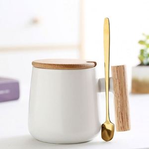 Modern Design 350ml Ceramic Coffee <b>Mug</b> Custom Black Porcelain Short <b>Tea</b> Cup with Wooden Cover September Wedding Feature - Product Image 1