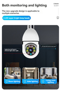 Cámara con bombilla inalámbrica de visión <span class=keywords><strong>nocturna</strong></span> E27 de dos Audio 360 CCTV Mini seguridad IP <span class=keywords><strong>oculta</strong></span> red Digital 5G/2,4G Wi-Fi CMOS Sensor - Product Image 5