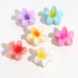 مشبك شعر بتصميم زهرة دقيقة من الراتنج، ماسك شعر أنيق بتصميم مخلب مع زهرة صغيرة بسيطة مقاس 4 سم - Product Image 3