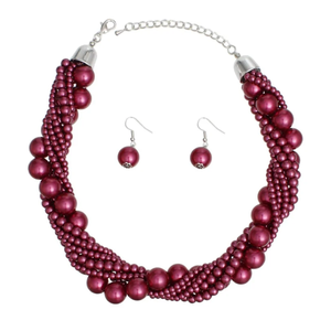 Conjunto de Joyería de Collar de Perlas Coloridas Personalizadas y Aretes Colgantes para Mujer, Accesorios de Fiesta, Baile de Graduación y Festival - Product Image 4