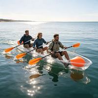 Kayak transparent en PC pour 3 personnes, canoë transparent pour les sports nautiques en plein air
