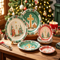 Assiettes jetables en papier écologiques de style moderne pour les fêtes et les réunions, vente en gros
