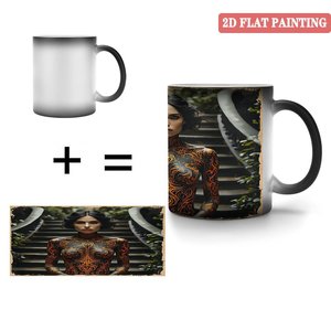 Color Changing Mug 11oz Frosted Black <b>Ceramic</b> Heat Sensitive Coffee Tea <b>Cup</b> - Product Image 4