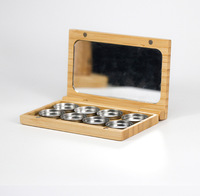 Emballage de cosmétiques naturels Boîte cosmétique en bambou Palette magnétique de poudre d'ombre à paupières en bambou Palette personnalisée en bambou