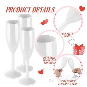 كؤوس نبيذ أحمر بلاستيكية عصرية كلاسيكية عالية القاعدة للحفلات والأعراس، سعة 201-300 مل، صديقة للبيئة وقابلة لإعادة الاستخدام، مباشرة من المصنع - Product Image 3