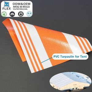 Lona de PVC Resistente FLFX con Rayas, Impermeable y Resistente al Fuego, Material para Toldos de Patio - Product Image 1
