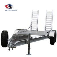 Remorque à essieux tandem en aluminium avec rampes de chargement amovibles pour mini-excavatrice et transport de machines