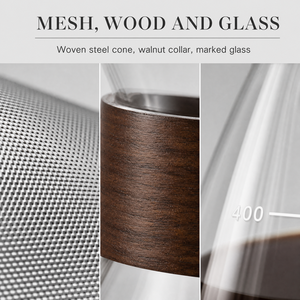 เครื่องชงกาแฟแบบกรอง แก้ว<span class=keywords><strong>กาแฟ</strong></span>ทรงสูงพร้อมปลอกไม้ ตัวกรองสแตนเลสแบบใช้ซ้ำได้ ไม่ต้องใช้กระดาษกรอง - Product Image 6