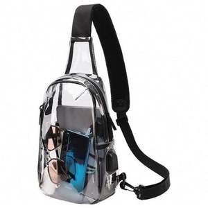 Bolso Bandolera Transparente de PVC con Carga USB, Bolso Deportivo para el Pecho, Bolso Cruzado Casual para Damas y Caballeros - Product Image 6