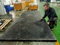 Tapis de sol robuste en UHMWPE 3000x2500mm, tapis de chantier temporaire pour la construction et les champs pétrolifères, résistant aux UV, service de découpe disponible