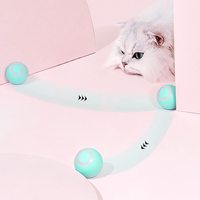 Balle de jeu automatique pour chat, rechargeable par USB, intelligente, à mouvement autonome, interactive, lumineuse, pour soulager l'ennui des chatons d'intérieur