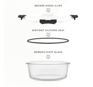 24PC đựng thức ăn nhà bếp lưu trữ thủy tinh container 12 kín tủ đông an toàn thực phẩm lưu trữ container 12 nắp đậy bữa ăn lưu trữ container - Product Image 3