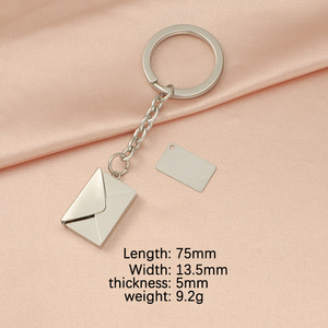 Porte-clés en acier inoxydable ouvrable en forme d'enveloppe, plaqué or 18 carats, <span class=keywords><strong>pour</strong></span> femme, <span class=keywords><strong>homme</strong></span>, couple, <span class=keywords><strong>cadeau</strong></span> <span class=keywords><strong>de</strong></span> la Saint-<span class=keywords><strong>Valentin</strong></span>, bijoux fins - Product Image 3