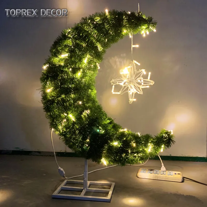 Toprex ديكور الجملة في الأماكن المغلقة مصباح ليد يصل رمضان الديكور القمر شجرة اصطناعية