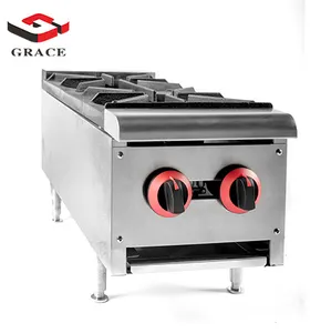GRACEカウンタートップガスレンジストーブガスホブステンレス鋼10テーブル工場価格先端技術中国商業レストラン